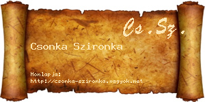 Csonka Szironka névjegykártya